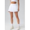 imageOQQ High Waist ALine Pleated Mini Skirts Athletic Skorts Short Active Skirt for Golf Running WorkoutWhite