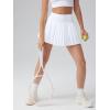imageOQQ High Waist ALine Pleated Mini Skirts Athletic Skorts Short Active Skirt for Golf Running WorkoutWhite