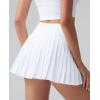 imageOQQ High Waist ALine Pleated Mini Skirts Athletic Skorts Short Active Skirt for Golf Running WorkoutWhite