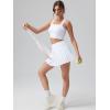 imageOQQ High Waist ALine Pleated Mini Skirts Athletic Skorts Short Active Skirt for Golf Running WorkoutWhite