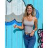 imageOQQ Women Sleeveless Tank Top Adjustable Fitting Scoop Neck Stretch Clothes Basic Cami Shirts 2025Grey