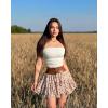 imageOQQ Womens 2 Piece Tube Tops Strapless Basic Sleeveless Stretch ClassicFit Shirts Sexy Crop TopsBlack beige