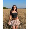 imageOQQ Womens 2 Piece Tube Tops Strapless Basic Sleeveless Stretch ClassicFit Shirts Sexy Crop TopsBlack red