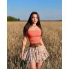 imageOQQ Womens 2 Piece Tube Tops Strapless Basic Sleeveless Stretch ClassicFit Shirts Sexy Crop TopsHaze Blue coralorange