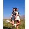 imageOQQ Women Mini Skirts 2 in 1 Flowy Basic Versatile Stretchy Flared Casual Aline Skirt with PocketsDarkgrey