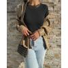imageOQQ Women Short Sleeve Crewneck Fit Shirts Basic Tee Tops 2025 Casual TShirt Going Out Workout OutfitsBlack