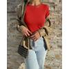 imageOQQ Women Short Sleeve Crewneck Fit Shirts Basic Tee Tops 2025 Casual TShirt Going Out Workout OutfitsRed
