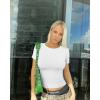 imageOQQ Women Short Sleeve Crewneck Fit Shirts Basic Tee Tops 2025 Casual TShirt Going Out Workout OutfitsWhite