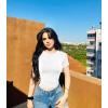 imageOQQ Women Short Sleeve Crewneck Fit Shirts Basic Tee Tops 2025 Casual TShirt Going Out Workout OutfitsWhite