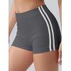 imageOQQ Women Workout Shorts Tummy Control Side Stripes Gym Yoga Seamless Active ShortsDarkgrey