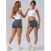 imageOQQ Women Workout Shorts Tummy Control Side Stripes Gym Yoga Seamless Active ShortsDarkgrey