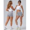 imageOQQ Women Workout Shorts Tummy Control Side Stripes Gym Yoga Seamless Active ShortsGrey