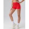 imageOQQ Women Workout Shorts Tummy Control Side Stripes Gym Yoga Seamless Active ShortsRed