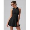 imageOQQ Womens Bodice Dress Sleeveless Zip Flare Aline Mini Dresses 2025 Trendy OutfitsBlack