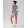 imageOQQ Womens Bodice Dress Sleeveless Zip Flare Aline Mini Dresses 2025 Trendy OutfitsGrey