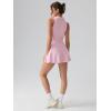 imageOQQ Womens Bodice Dress Sleeveless Zip Flare Aline Mini Dresses 2025 Trendy OutfitsPink Sakura