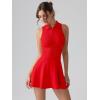 imageOQQ Womens Bodice Dress Sleeveless Zip Flare Aline Mini Dresses 2025 Trendy OutfitsRed