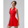 imageOQQ Womens Bodice Dress Sleeveless Zip Flare Aline Mini Dresses 2025 Trendy OutfitsRed