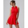 imageOQQ Womens Bodice Dress Sleeveless Zip Flare Aline Mini Dresses 2025 Trendy OutfitsRed