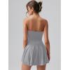 imageOQQ Womens Mini Dress Summer Cocktail Tube Ruched Waist Ruffle Corset Party Aline DressesGrey