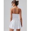 imageOQQ Womens Mini Dress Summer Cocktail Tube Ruched Waist Ruffle Corset Party Aline DressesWhite