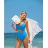 imageOQQ Womens One Piece Swimsuits Hollow Out High Waisted Bathing Suit Mesh Splice 1 Piece SwimwearBlue