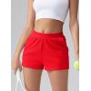 imageOQQ Womens Shorts High Waist with Deep Pockets Athletic Workout Casual 2025 Summer Trendy Red
