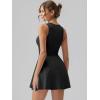 imageOQQ Womens Square Neck Aline Dress Sleeveless Tank Top Stretch Flare Mini DressesBlack
