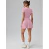 imageOQQ Womens Square Neck Ruffle Hem Mini Dress Summer Short Sleeve with Shorts Party DressesPink Beanpaste
