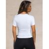 imageOQQ Womens T Shirt Summer Tops Crew Neck Short Sleeve Fashion Basic Tee Vacation Clothes 2025 ShirtsWhite