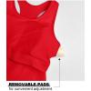 imageOQQ Womens Tank Tops with Medium Support Removeable Bra Crew Neck Stretch Casusal Crop CamisRed