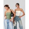 imageOQQ Womens Tube Bodysuits Strapless Basic Sleeveless Ruched Stretch ClassicFit Tops Sexy BodysuitsPea Green
