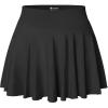 imageOQQ Women Mini Skirts 2 in 1 Flowy Basic Versatile Stretchy Flared Casual Aline Skirt with PocketsBlack