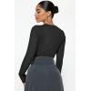 imageOQQ Womens 3 Piece Long Sleeve Tops Crew Neck Stretch Fitted Underscrubs Layer Tee Shirts 2025 Casual OutfitsBlack black white