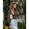 imageOQQ Womens 3 Piece Long Sleeve Tops Crew Neck Stretch Fitted Underscrubs Layer Tee Shirts 2025 Casual OutfitsBlack coffee beige