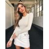 imageOQQ Womens 3 Piece Long Sleeve Tops Crew Neck Stretch Fitted Underscrubs Layer Tee Shirts 2025 Casual OutfitsBlack darkgrey beige