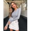 imageOQQ Womens 3 Piece Long Sleeve Tops Crew Neck Stretch Fitted Underscrubs Layer Tee Shirts 2025 Casual OutfitsBlack grey beige