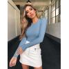 imageOQQ Womens 3 Piece Long Sleeve Tops Crew Neck Stretch Fitted Underscrubs Layer Tee Shirts 2025 Casual OutfitsBlack hazeblue beige