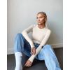 imageOQQ Womens 3 Piece Long Sleeve Tops Crew Neck Stretch Fitted Underscrubs Layer Tee Shirts 2025 Casual OutfitsBlack hazeblue beige