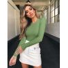 imageOQQ Womens 3 Piece Long Sleeve Tops Crew Neck Stretch Fitted Underscrubs Layer Tee Shirts 2025 Casual OutfitsBlack pea Green beige