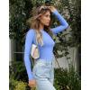 imageOQQ Womens 3 Piece Long Sleeve Tops Crew Neck Stretch Fitted Underscrubs Layer Tee Shirts 2025 Casual OutfitsBlack skyblue white