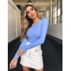 imageOQQ Womens 3 Piece Long Sleeve Tops Crew Neck Stretch Fitted Underscrubs Layer Tee Shirts 2025 Casual OutfitsBlack skyblue white