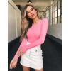 imageOQQ Womens 3 Piece Long Sleeve Tops Crew Neck Stretch Fitted Underscrubs Layer Tee Shirts 2025 Casual OutfitsBlack white candypink