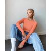 imageOQQ Womens 3 Piece Long Sleeve Tops Crew Neck Stretch Fitted Underscrubs Layer Tee Shirts 2025 Casual OutfitsCoralorange haze Blue yellow