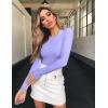 imageOQQ Womens 3 Piece Long Sleeve Tops Crew Neck Stretch Fitted Underscrubs Layer Tee Shirts 2025 Casual OutfitsPurple pink white