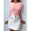 imageOQQ Womens 3 Piece Long Sleeve Tops Crew Neck Stretch Fitted Underscrubs Layer Tee Shirts 2025 Casual OutfitsPurple pink white