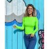 imageOQQ Womens 3 Piece Long Sleeve Tops Crew Neck Stretch Fitted Underscrubs Layer Tee Shirts 2025 Casual OutfitsRed sea Salt Blue fluorescent Green