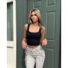 imageOQQ Womens 3 Piece Tank Tops Ribbed Seamless Workout Exercise Shirts 2025 Summer Basic CamisBlack Beige Blue