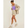 imageOQQ Womens 3 Piece Tank Tops Ribbed Seamless Workout Exercise Shirts 2025 Summer Basic CamisBlack Coffee Lavender