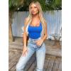 imageOQQ Womens 3 Piece Tank Tops Ribbed Seamless Workout Exercise Shirts 2025 Summer Basic CamisBlack Grey Blue